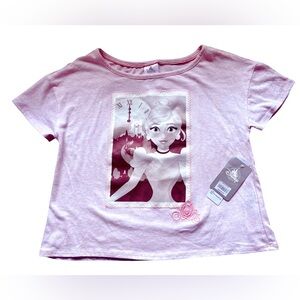 New Disney Cinderella girl's oversized short sleeve top size 13 pink 47% cotton